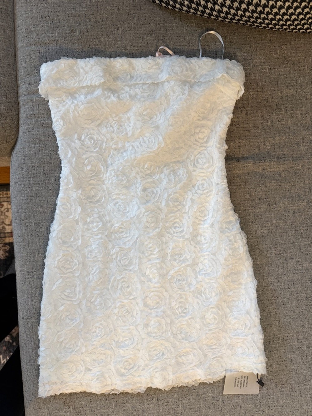REVOLVE White Floral Strapless Mini Dress